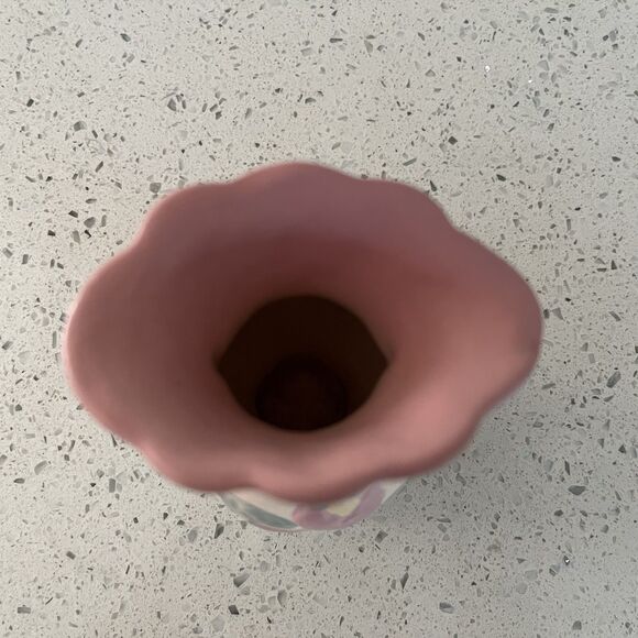 Vintage Hull Pottery Miniature Vase 5 Inches Magnolia Yellow Pink Blue Handles - Picture 5 of 7